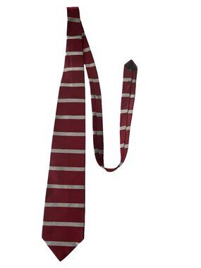 Vintage Paolo Gucci Silk Tie Red Stripe Made In Italy Hand Finished Mens Necktie